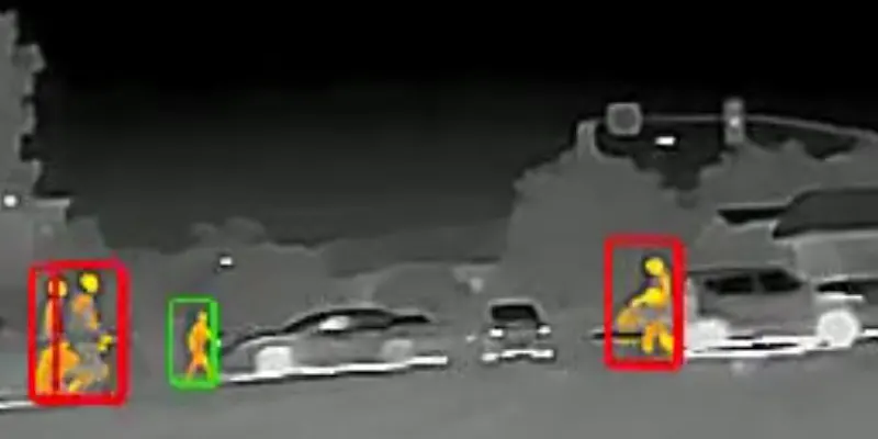 Objects in night vision and thermal vision